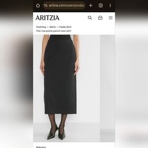 Aritzia Classic Black Pencil Skirt